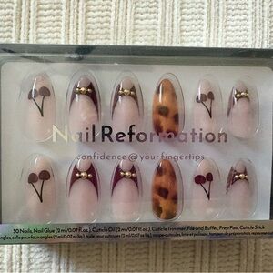 Nail Reformation Press-On Nails - Cherry & Tortoiseshell Design New